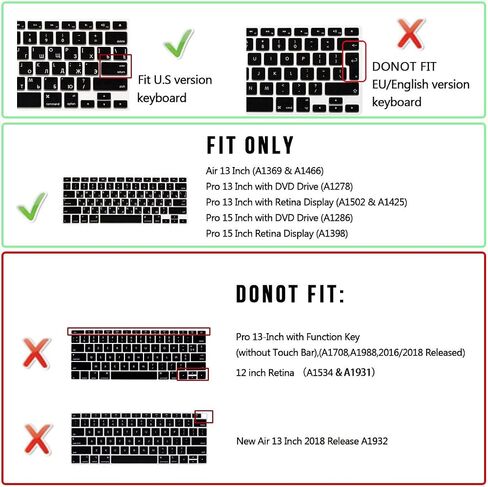 German Language Silicone Keyboard Cover Skin for MacBook Pro 13-inch 15-inch 17-inch(with or w/Out Retina Display) Silicone Skin for iMac and Air 13",USA Version in Saudi Arabia