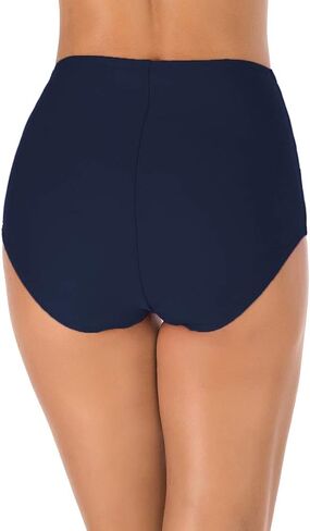 Micosuza Women's Full Coverage Swim Bottoms High Waisted Twist Front Bikini Bottoms Swim Briefs in Saudi Arabia