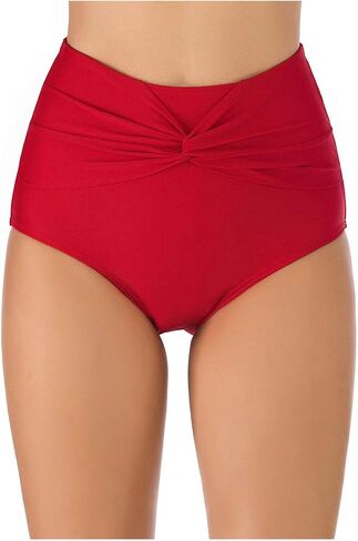 Micosuza Women's Full Coverage Swim Bottoms High Waisted Twist Front Bikini Bottoms Swim Briefs in Saudi Arabia