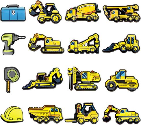 Excavator Engineering Truck Shoe Charms Shoe Decoration Charms for Kids Boys Girls, Construction Vehicle Shoe Decoration Party Favor Gifts in Saudi Arabia