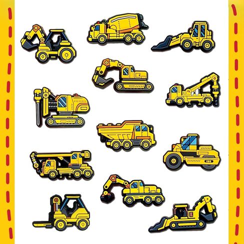 Excavator Engineering Truck Shoe Charms Shoe Decoration Charms for Kids Boys Girls, Construction Vehicle Shoe Decoration Party Favor Gifts in Saudi Arabia
