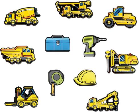 Excavator Engineering Truck Shoe Charms Shoe Decoration Charms for Kids Boys Girls, Construction Vehicle Shoe Decoration Party Favor Gifts in Saudi Arabia