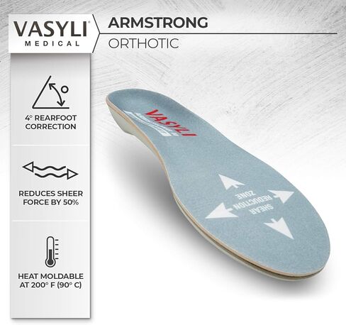 Vasyli+Armstrong II جهاز تقويم القدم الحساسة، كبير، حساسية أخمصية، يقلل من قوى القص، النعال لمرضى السكري، مظهر أمامي أوسع، ممتص للصدمات، قابل للتشكيل بالحرارة، يقلل من سمك مقدمة القدم in Saudi Arabia