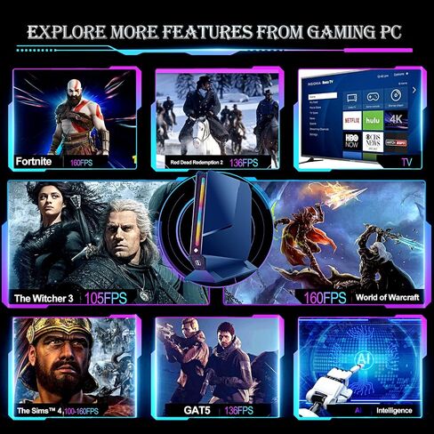 Mini Gaming PC, 12th Intel i9-12900H & GeForce RTX 3050Ti 8G GDDR6 Dual Graphics Card Mini PC, 14C/20T RGB Lights Mini Desktop Computer 32GB RAM 1TB NVMe SSD, 4K Triple Display/2.5G LAN/WiFi 6E/BT5.3 in Saudi Arabia
