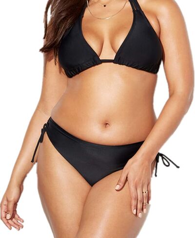 Mid Rise String Bathing Suit Tie Side Hipster Ruched Swimwear Bikini Bottoms in Saudi Arabia