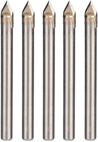 5PCS 60 Degree Router Bits CNC Engraving Router Bit 3D Pyramid Stone Engraving Bits Carving V Bit with 1/4 Shank Router Bit for Stone in Kuwait