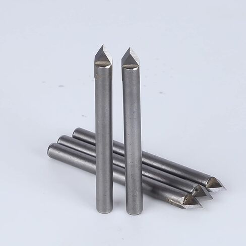 5PCS 60 Degree Router Bits CNC Engraving Router Bit 3D Pyramid Stone Engraving Bits Carving V Bit with 1/4 Shank Router Bit for Stone in Kuwait