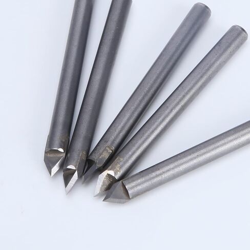 5PCS 60 Degree Router Bits CNC Engraving Router Bit 3D Pyramid Stone Engraving Bits Carving V Bit with 1/4 Shank Router Bit for Stone in Kuwait