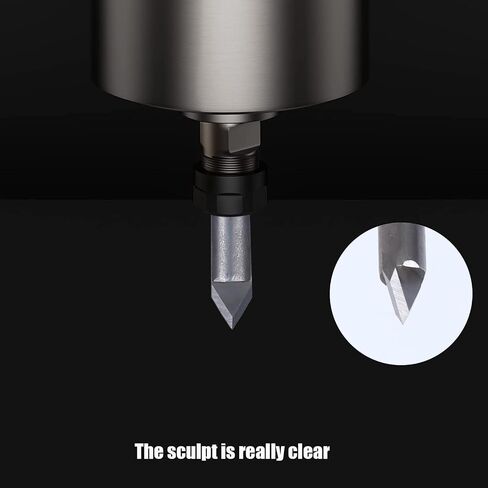 5PCS 60 Degree Router Bits CNC Engraving Router Bit 3D Pyramid Stone Engraving Bits Carving V Bit with 1/4 Shank Router Bit for Stone in Kuwait