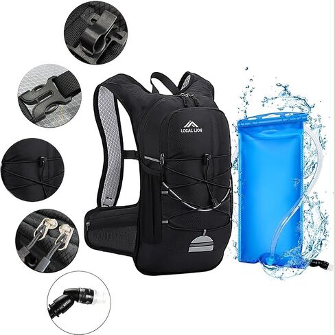 LOCAL LION 18L Hydration Backpack with 2L Water Bladder, Insulated Cycling Bike Backpack, Lightweight Water Pack for Hiking Running Skiing Commuting in Saudi Arabia