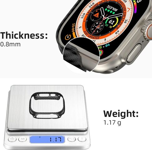 iiteeology Compatible with Apple Watch Case 45mm, Genuine Slim Aramid Carbon Fiber Case for iWatch Series 9 8 7, Matte Black in Saudi Arabia