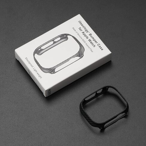 iiteeology Compatible with Apple Watch Case 45mm, Genuine Slim Aramid Carbon Fiber Case for iWatch Series 9 8 7, Matte Black in Saudi Arabia