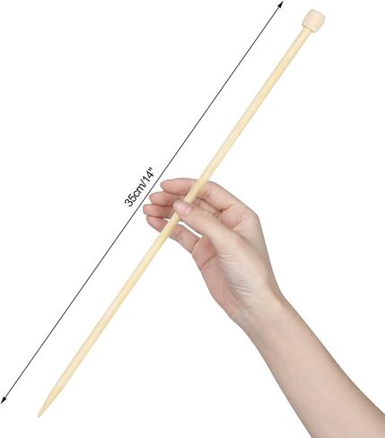 Coopay Knitting Needles 6.0mm x 35cm, Warm Wooden Knitting Needles for Arthritic Hands, Knitting Pins Beginners Professional Knitters, Long Needles for Jumpers Blankets Large Projects in Saudi Arabia