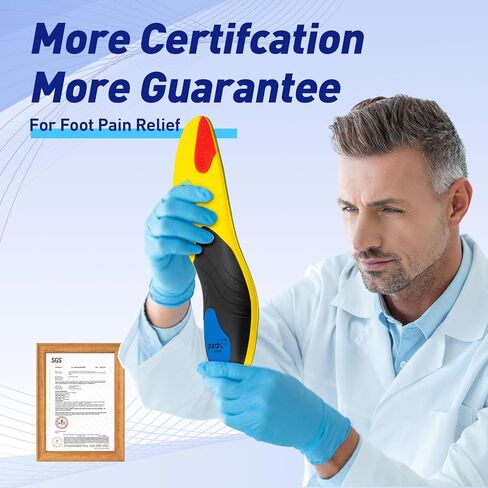 Plantar Fasciitis Relieve Feet Insoles, Arch Support Orthotic Inserts Relieve Flat Feet Foot Pain-Women Men Anti-Slip Shock Absorption Sport Gel Insoles(Men's 10-12 | Women's 12-14) in Saudi Arabia