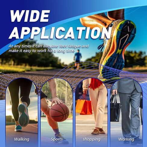 Plantar Fasciitis Relieve Feet Insoles, Arch Support Orthotic Inserts Relieve Flat Feet Foot Pain-Women Men Anti-Slip Shock Absorption Sport Gel Insoles(Men's 10-12 | Women's 12-14) in Saudi Arabia