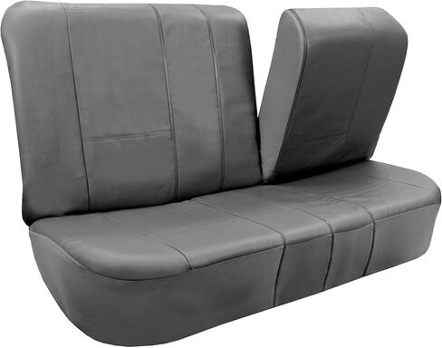FH Group Car Seat Covers Full Set PU Leather - Universal Fit, Automotive Seat Cover,Low Back Front Seat Covers,Airbag Compatible,Split Bench Rear Seat Cover,Seat Cover for SUV,Sedan Solid Gray in Saudi Arabia