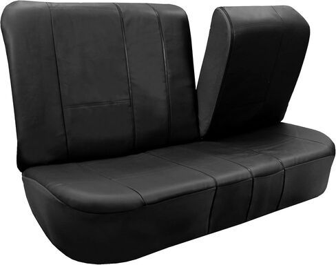 FH Group Car Seat Covers Full Set PU Leather - Universal Fit, Automotive Seat Cover,Low Back Front Seat Covers,Airbag Compatible,Split Bench Rear Seat Cover,Seat Cover for SUV,Sedan Solid Gray in Saudi Arabia