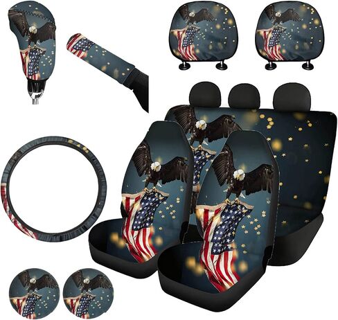 Purple Sugar Skull Car Seat Cover Set with Handbrake Cover&Gear Shift Cover Set+Headrest Cover for Car15 Steering Wheel Cover+Car Cup Pad Full Set 11 PCS Car Interior Decor in Saudi Arabia