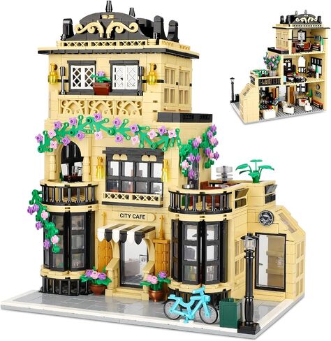 City Coffee Shop Building Blocks Set- Compatible with Lego City House, Architecture Modular Building Three-Story House Building Blocks for Adults (1443pcs) in Saudi Arabia
