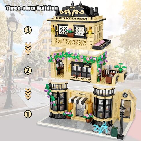 City Coffee Shop Building Blocks Set- Compatible with Lego City House, Architecture Modular Building Three-Story House Building Blocks for Adults (1443pcs) in Saudi Arabia