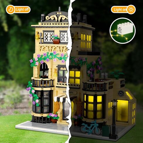 City Coffee Shop Building Blocks Set- Compatible with Lego City House, Architecture Modular Building Three-Story House Building Blocks for Adults (1443pcs) in Saudi Arabia