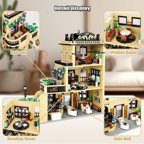City Coffee Shop Building Blocks Set- Compatible with Lego City House, Architecture Modular Building Three-Story House Building Blocks for Adults (1443pcs) in Saudi Arabia