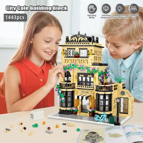 City Coffee Shop Building Blocks Set- Compatible with Lego City House, Architecture Modular Building Three-Story House Building Blocks for Adults (1443pcs) in Saudi Arabia