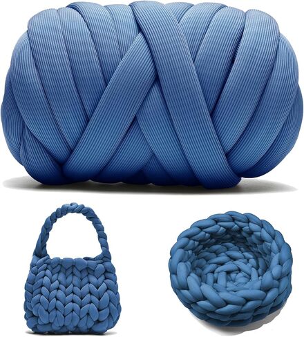 Chunky Yarn for Hand Knitting DIY for Knitting Bags Cushions and Other Home Decorations(Sapphire Blue,400g/0.88 lb,20yards) in Saudi Arabia