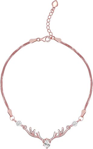 سوار GIVA من الفضة الإسترليني عيار 925 على شكل غزال من الذهب الوردي (AAA + حجر زركونيا عالي الجودة) in Kuwait