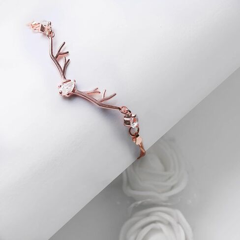 سوار GIVA من الفضة الإسترليني عيار 925 على شكل غزال من الذهب الوردي (AAA + حجر زركونيا عالي الجودة) in Kuwait