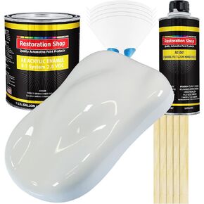 Restoration Shop - Cameo White Acrylic Enamel Auto Paint - Complete Gallon Paint Kit - Professional Single Stage High Gloss Automotive, Car, Truck, Equipment Coating, 8:1 Mix Ratio, 2.8 VOC in Saudi Arabia