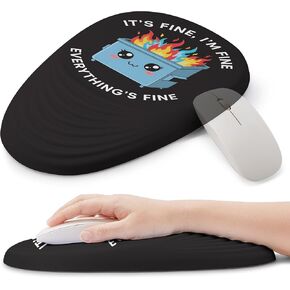 Ergonomic Mouse Pad with Wrist Supporting, 3D Design for Wrist Relaxing, Composed of Entire Memory Foam and Anti-Slip PU Base, Wireless, Gamming Mousepad, Japanese Wave Printing in Saudi Arabia