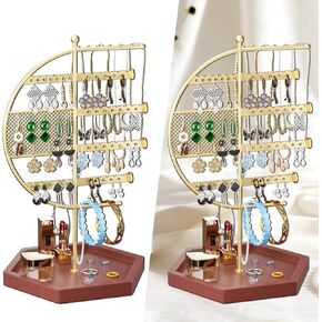Jewelry Holder Organizer, Jewelry Stand with Base Tray for Necklace, Bracelet, Earrings & Rings, Easy-to-Install Jewelry Display Holder, Ideal Necklace Holder Organizer for Women, Gift Idea in Saudi Arabia