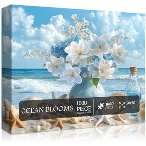 PICKFORU Beach Jigsaw Puzzle 1000 Pieces, Ocean Moon Nature Art Scenery, Colorful Magic Beach Themed Puzzle, Challenging for Adults in Kuwait