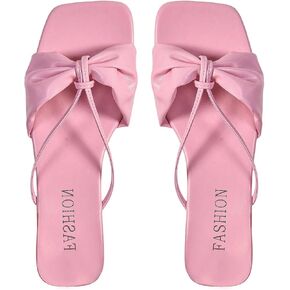 Verdusa Women's Summer Bow Sandals Strap Square Toe Leather Flat Dressy Sandals in Saudi Arabia