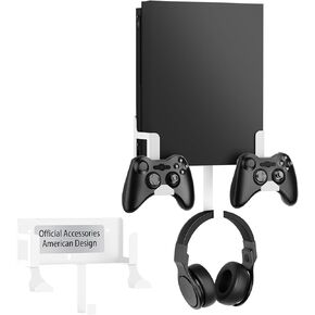 Nymus Wall Mount for Xbox One X, Metal Xbox One X Wall Mount with Detachable 2 Controller Holder & Headphone Hanger, Not Fit for One Original in Kuwait
