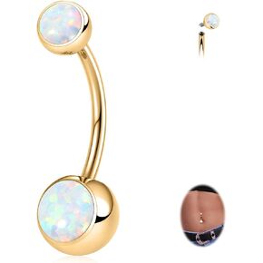FUNLMO Titanium Belly Button Ring 14mm Long Belly Ring 14G Belly Button Piercing Floating Navel Piercing Jewelry Internally Threaded Navel Ring in Kuwait