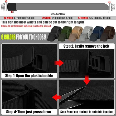 IronSeals Military Tactical Web Belt, Webbing Nylon Outdoor Web Belt with Plastic Buckle in Kuwait