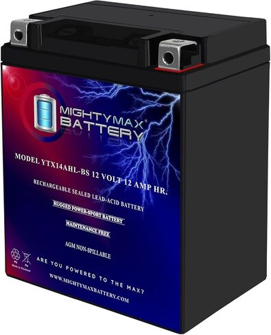 Mighty Max Battery YTX14AHL 12V 12AH بطارية لسوزوكي 650 LS650 SAVAGE ، S40 1986-2012 in Saudi Arabia