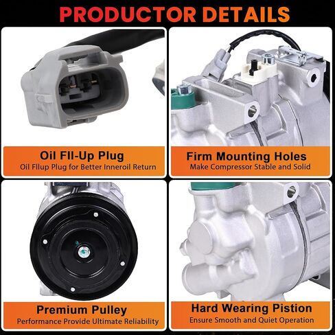 A/C Compressor with Clutch Air Conditioner Compressor Replacement Compatible with 2014-2018 Ram 1500 3.6L 2019-2022 Ram 1500 Classic 3.6L Flex Replaces 68158901AB 68158901AC 68158901AD CO29275C 198334 in Saudi Arabia
