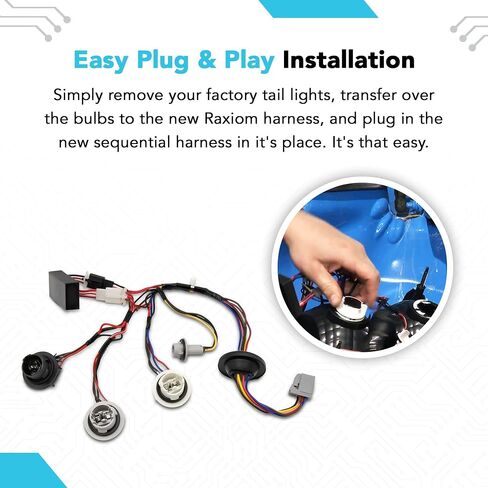 Raxiom Sequential Tail Light Harness Kit مع توصيل توصيل وملعب الأسلاك يناسب Mustang 2005-2009 in Kuwait