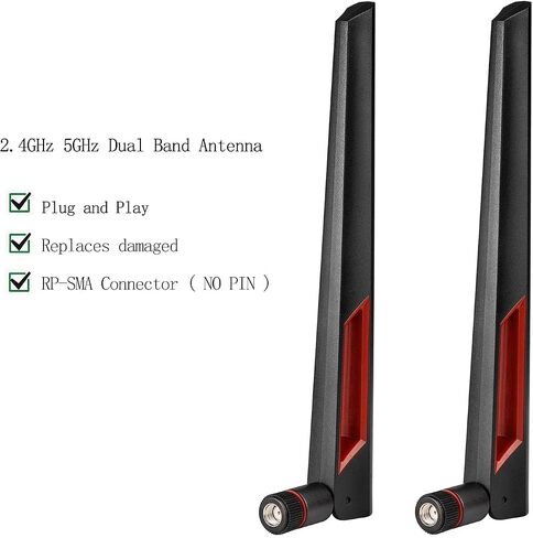 Superbat Dual Band WiFi Antenna 2.4GHz 5GHz 5.8GHz SMA WiFi Antennae for PC Desktop Computer Motherboard PCI WiFi Bluetooth Card Wireless Network Router (2-Pack) in Saudi Arabia