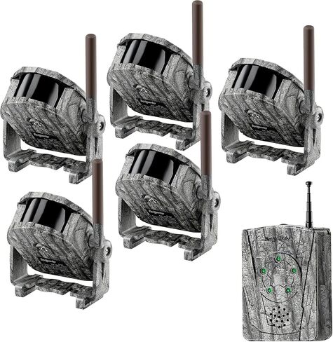 Wireless Alarm System Kits, 300M Wide Range IR Night Vision Alarm in Full Dark Outdoor Weather Resistant 5 Motion Sensor Detector &1 Receiver for Perimeter Trip, Fence Trail Wild Hunting Blind Trap in Saudi Arabia