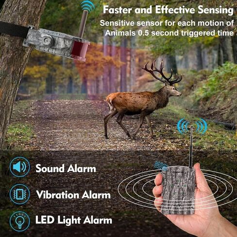 Wireless Alarm System Kits, 300M Wide Range IR Night Vision Alarm in Full Dark Outdoor Weather Resistant 5 Motion Sensor Detector &1 Receiver for Perimeter Trip, Fence Trail Wild Hunting Blind Trap in Saudi Arabia
