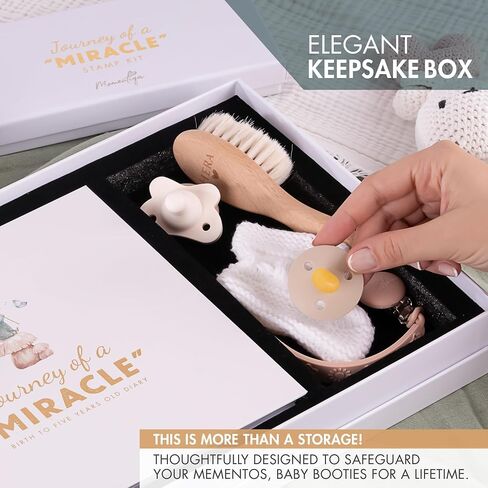 Premium Baby Memory Book Set for Girl or Boy First 5 Years, All-in-One Keepsake Box with Wax Seal Kit and Footprint Kit Included, Elegant Milestone Scrapbook Gift Set with Photo Album in Saudi Arabia