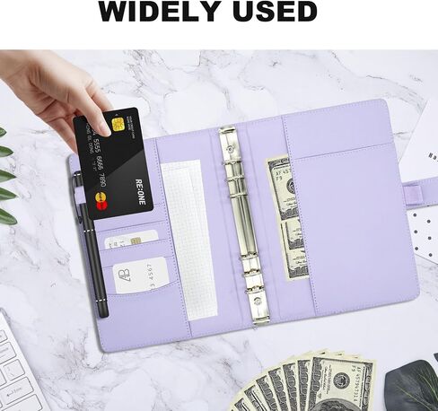 A5 Binder Binder ، Mini Photocard Binder لورقة حشو A5 ، مخطط شخصي لورق فضفاض مع إغلاق مشبك مغناطيسي (بني) in Saudi Arabia