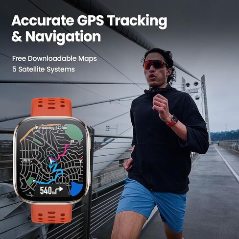 Amazfit Bip 6 Smart Watch 46mm, 14 Day Battery, 1.97" AMOLED Display, GPS & Free Maps, AI, Bluetooth Call & Text, Health, Fitness & Sleep Tracker, 140+ Workout Modes, 5 ATM Water-Resistance, Blush in Kuwait