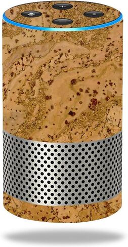 MightySkins Skin Compatible with Amazon Echo (2ND Gen) - Black Leather | Protective, Durable, and Unique Vinyl Decal Wrap Cover | Easy to Apply, Remove, and Change Styles | Made in The USA in Saudi Arabia