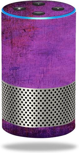 MightySkins Skin Compatible with Amazon Echo (2ND Gen) - Black Leather | Protective, Durable, and Unique Vinyl Decal Wrap Cover | Easy to Apply, Remove, and Change Styles | Made in The USA in Saudi Arabia