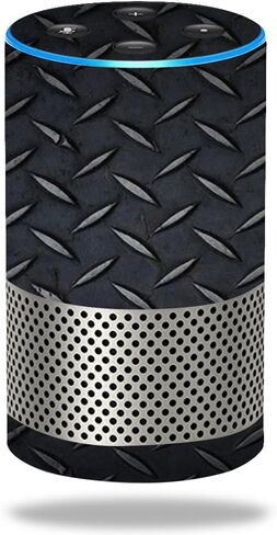MightySkins Skin Compatible with Amazon Echo (2ND Gen) - Black Leather | Protective, Durable, and Unique Vinyl Decal Wrap Cover | Easy to Apply, Remove, and Change Styles | Made in The USA in Saudi Arabia